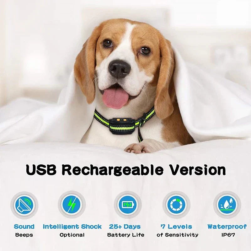 Rechargeable Dog Bark Control Collar With Smart Shock Control