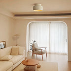 Luminara bubnové polozapuštěné stropní svítidlo s krémovým látkovým stínidlem, jedno světlo