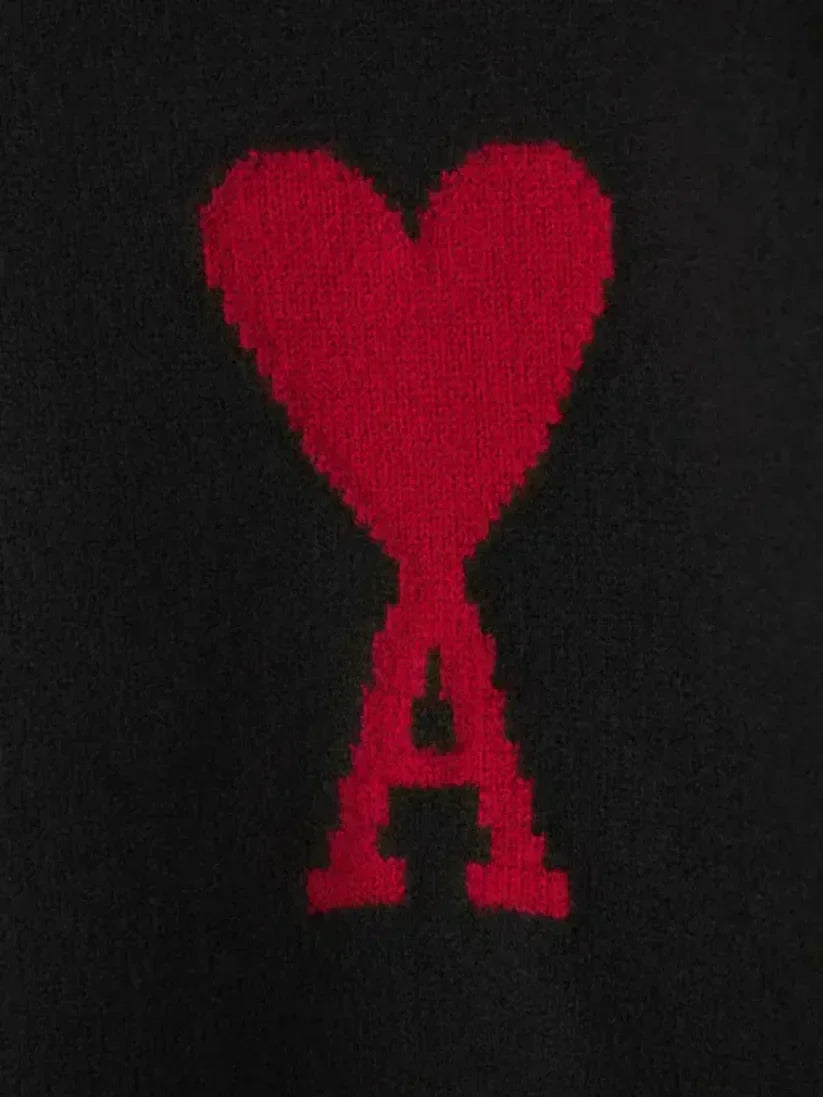 Pulover unisex Amitalie 100% lână cu inimă iconică