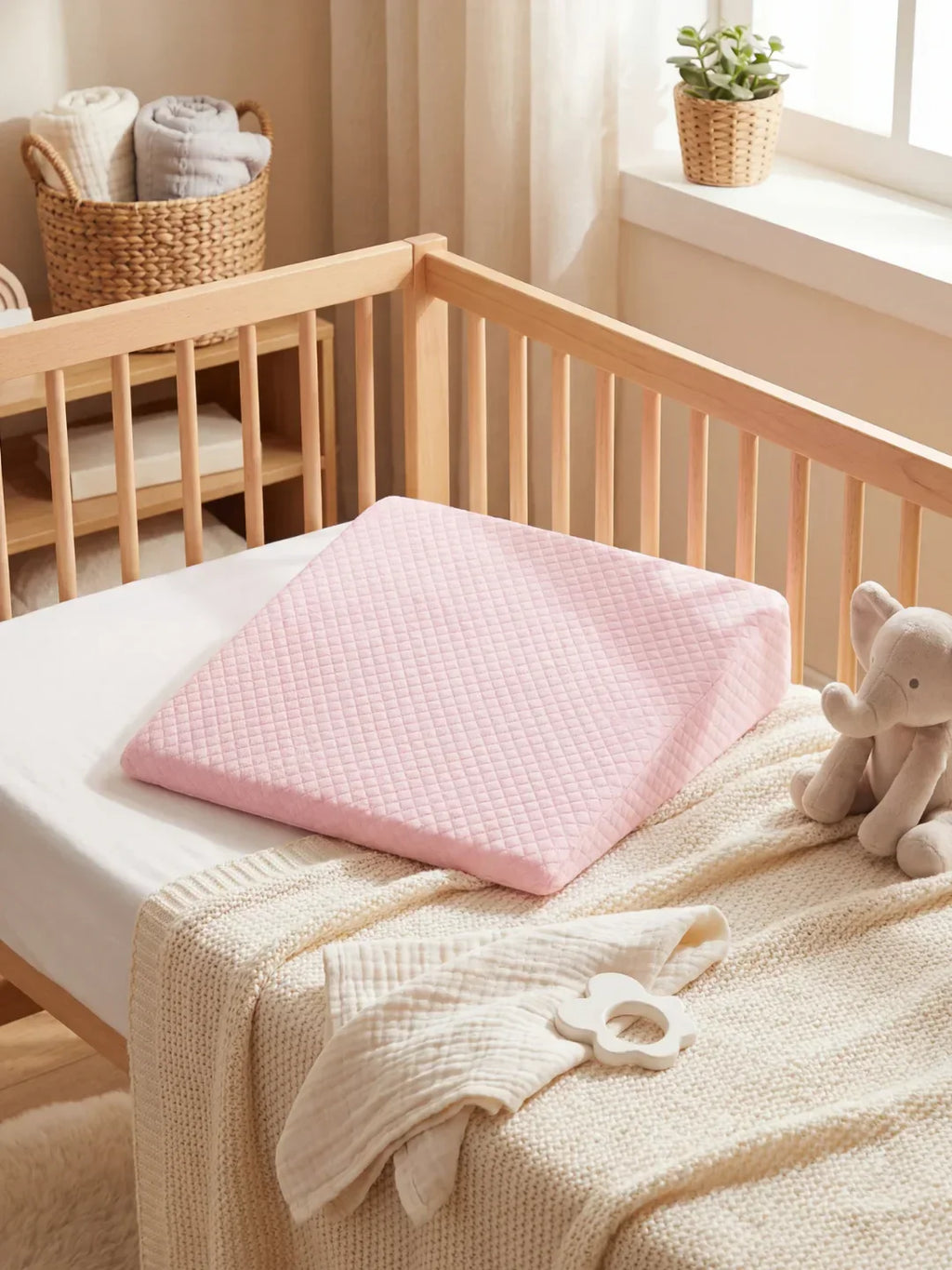 Soft Angled Baby Pillow For Gentle Elevation And Support