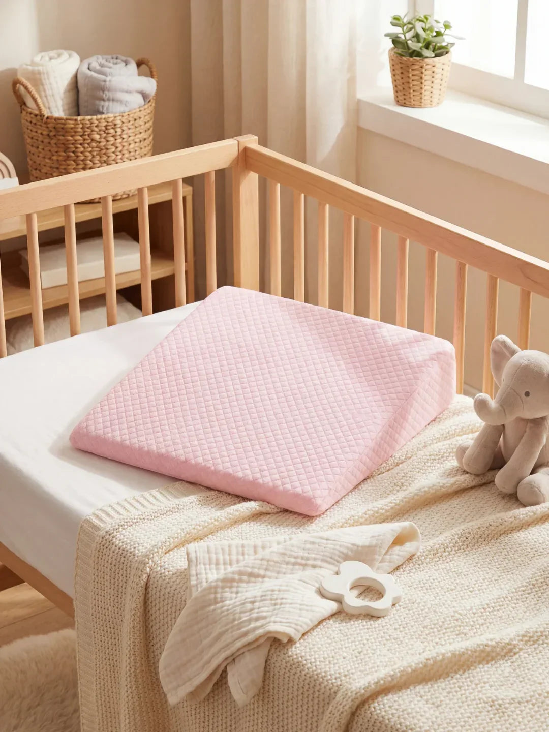 Soft Angled Baby Pillow For Gentle Elevation And Support