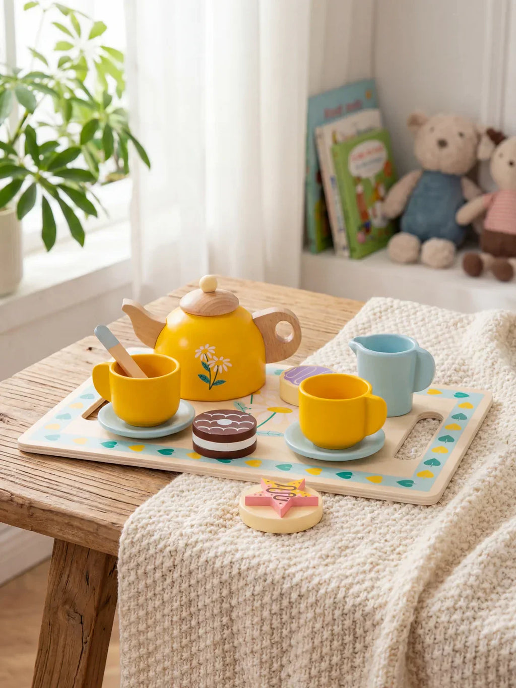 Elegant Baby Wooden Tea Service For Afternoon Tea Time Set
