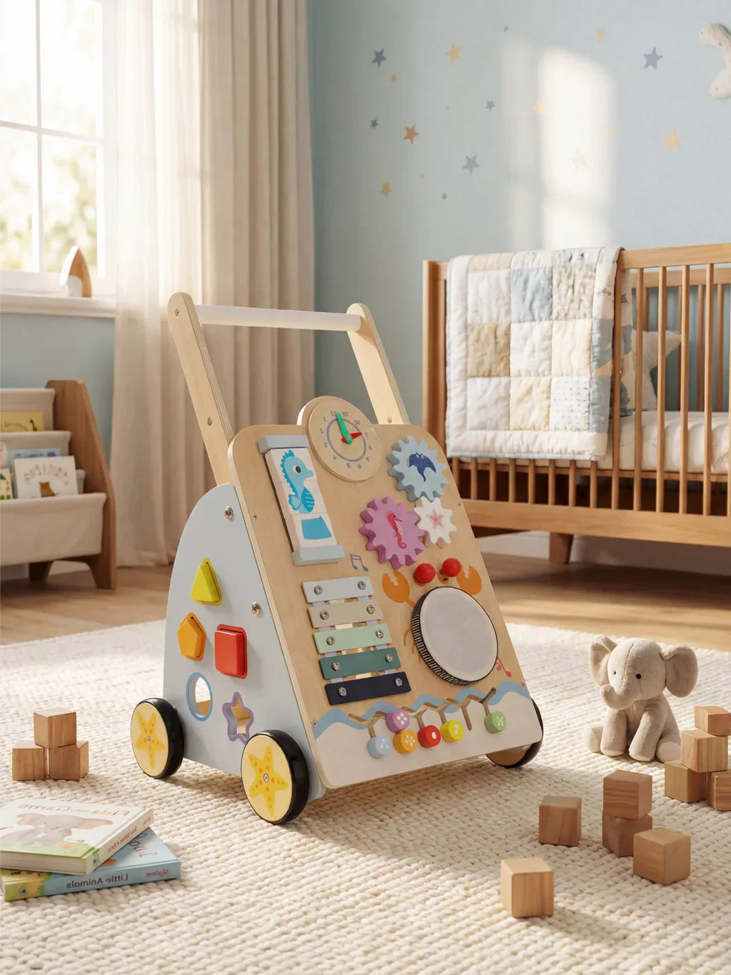 Ocean Theme Wooden Baby Activity Walker