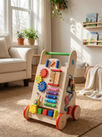 Colorful Wooden Educational Baby Push Walker