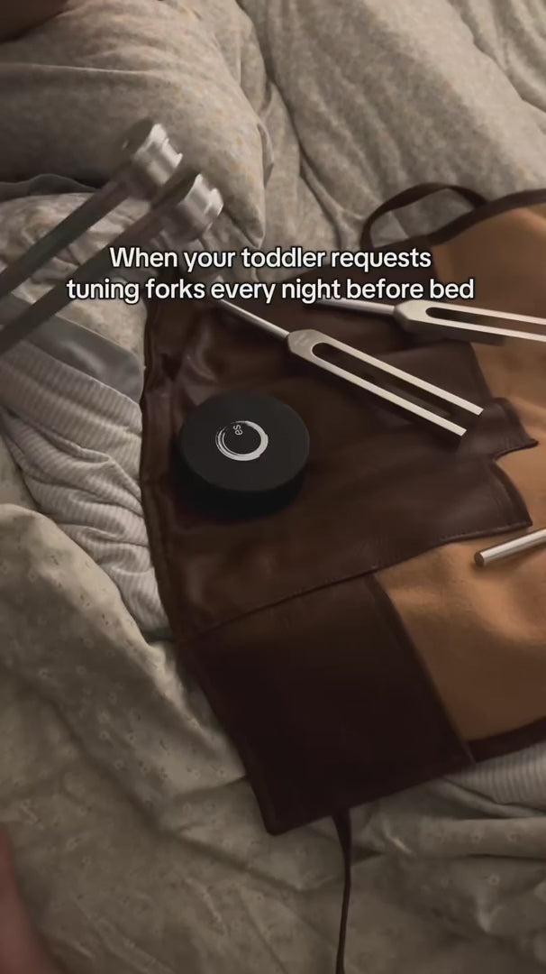 Juego de diapasones de aluminio con cuatro frecuencias para terapia de sonido y bienestar