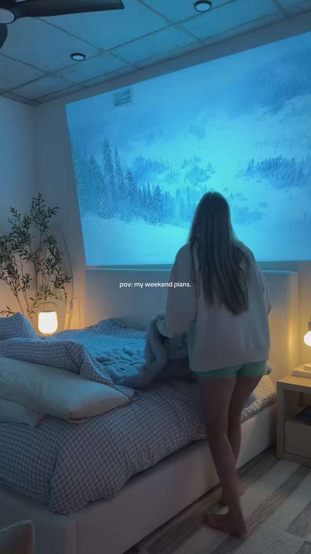 Přenosný HD projektor s vestavěným reproduktorem pro použití doma i venku