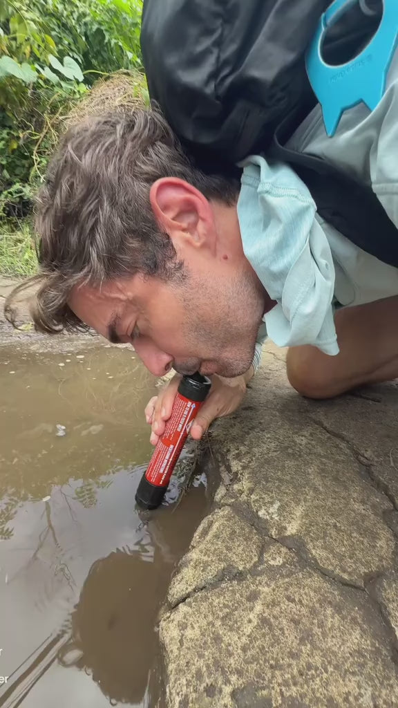 Filtro de agua de emergencia de 4 etapas en forma de sorbete