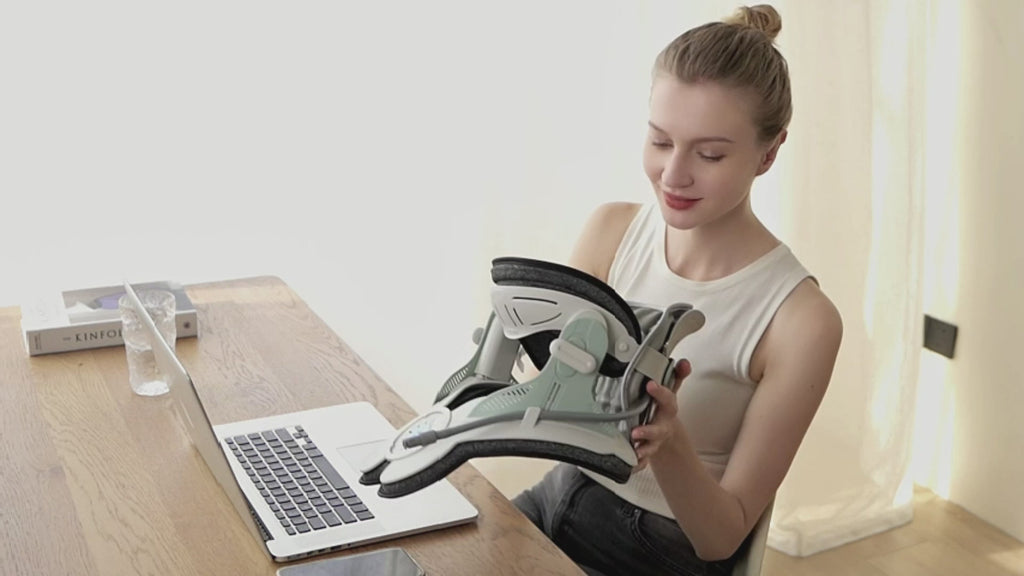 Inflatable Neck Traction Collar with 8 Air Chambers & 26° Ergonomic Stretch for Daily Comfort