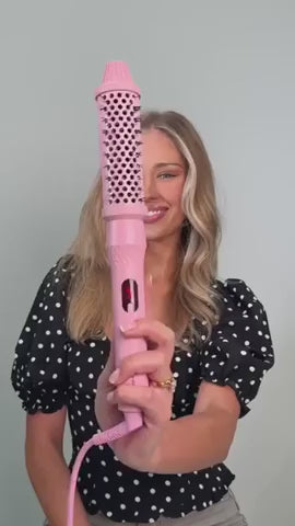 Infrared Ceramic Round Brush With LCD Display for Shine and Volume Curl