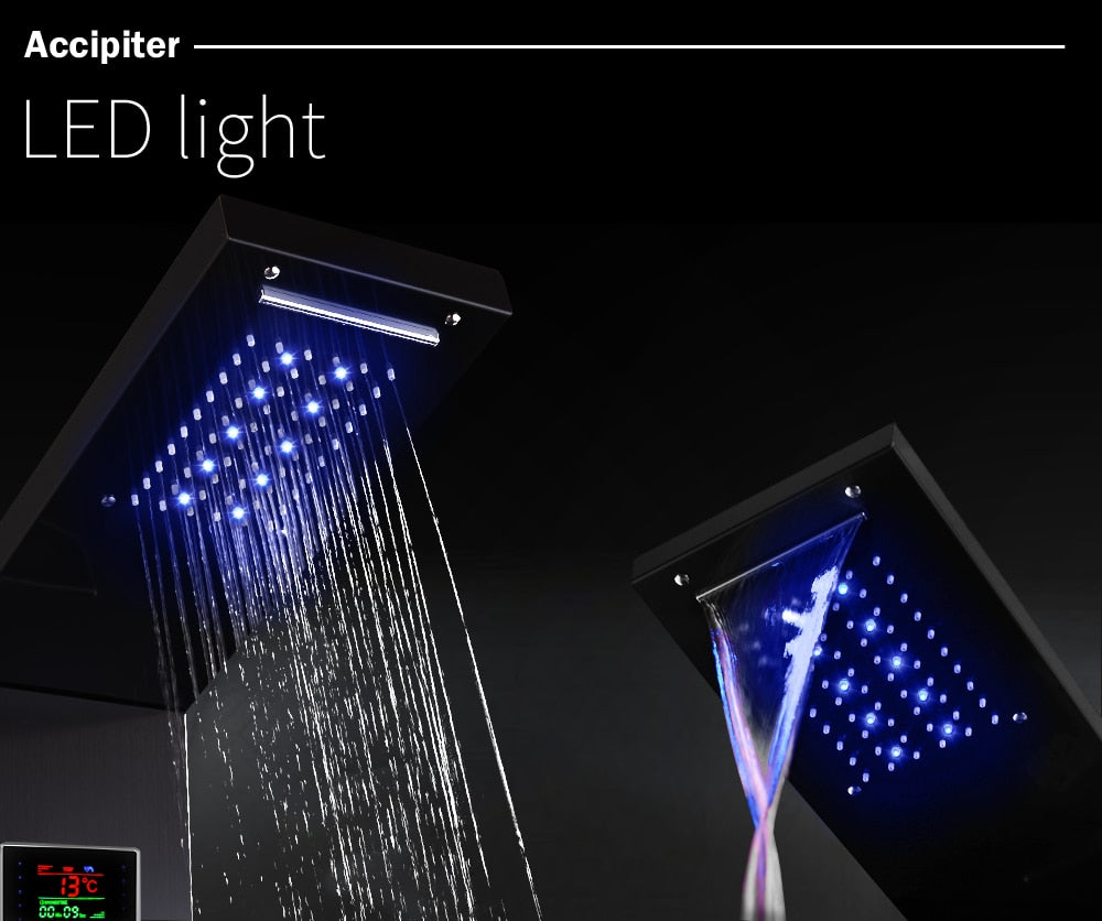 Sistem Panel Pancuran Dinding Terpasang AureaLux Keluli Tahan Karat