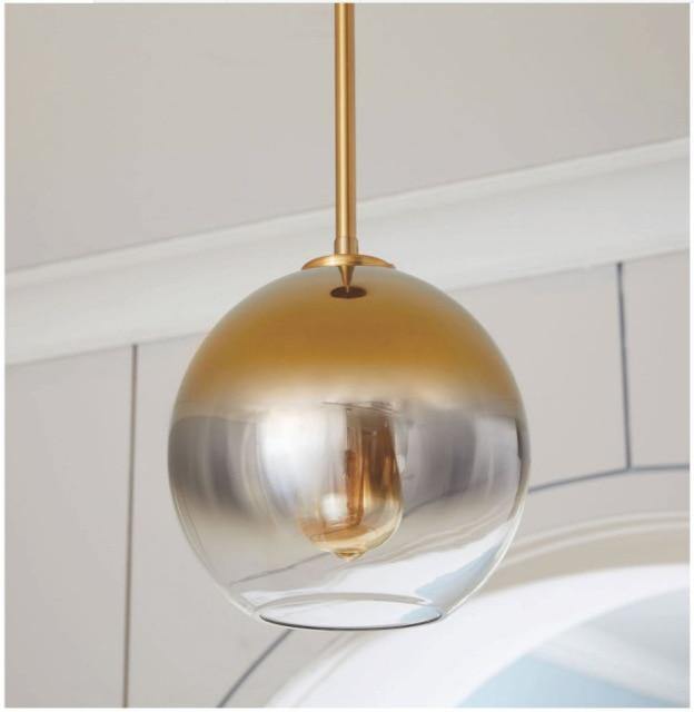 Aurell Nordic Glass Pendant Light in Champagne Amber, Iconic Silver and Transparent | Petprovac