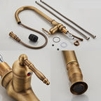 Rubinetto da cucina in bronzo rustico con controllo touch e bocca estraibile