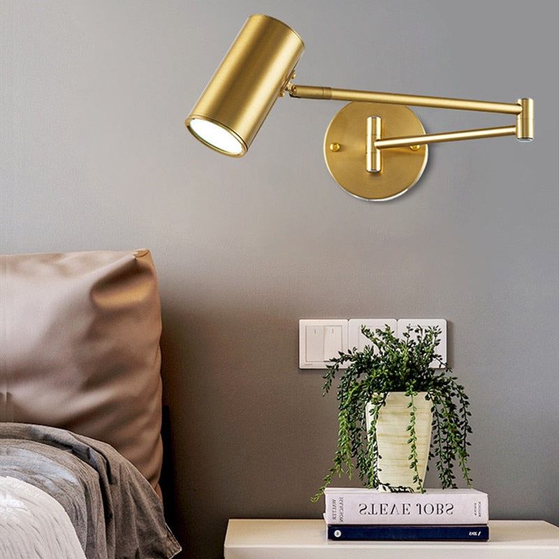 AeroLume Swivel Wall Sconce Iron With Brushed Brass Finish