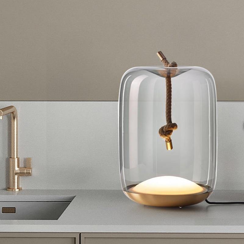 Skovra | Nordische geknotete Hanfseil-Tischlampe | Petprovac