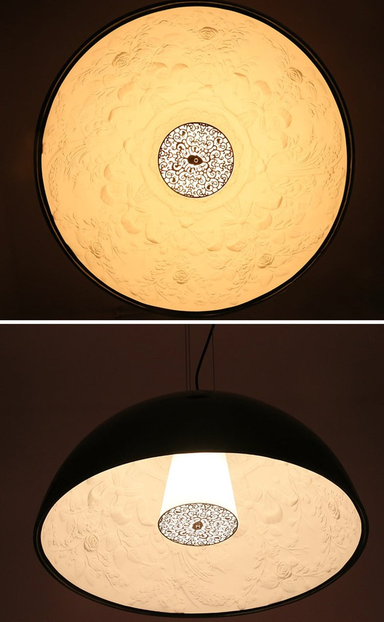 Lámpara de araña de cristal de resina Solara Bloom de montaje semi empotrado