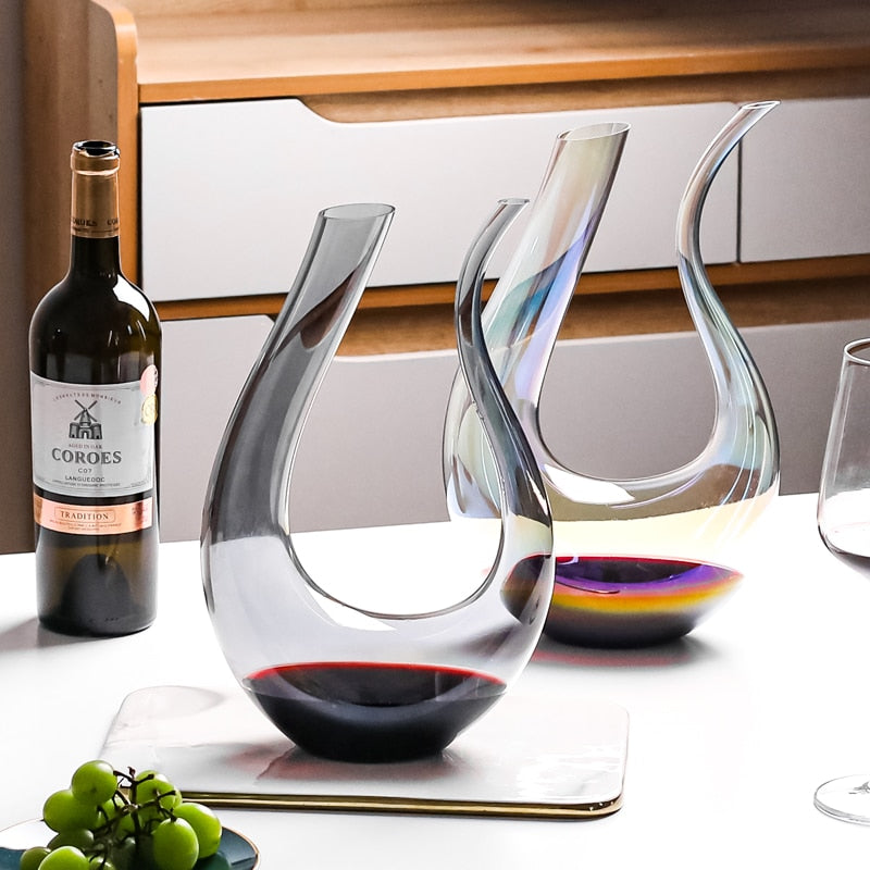 Decanter per vino in vetro cristallo Luminara per aerazione e versata setosa