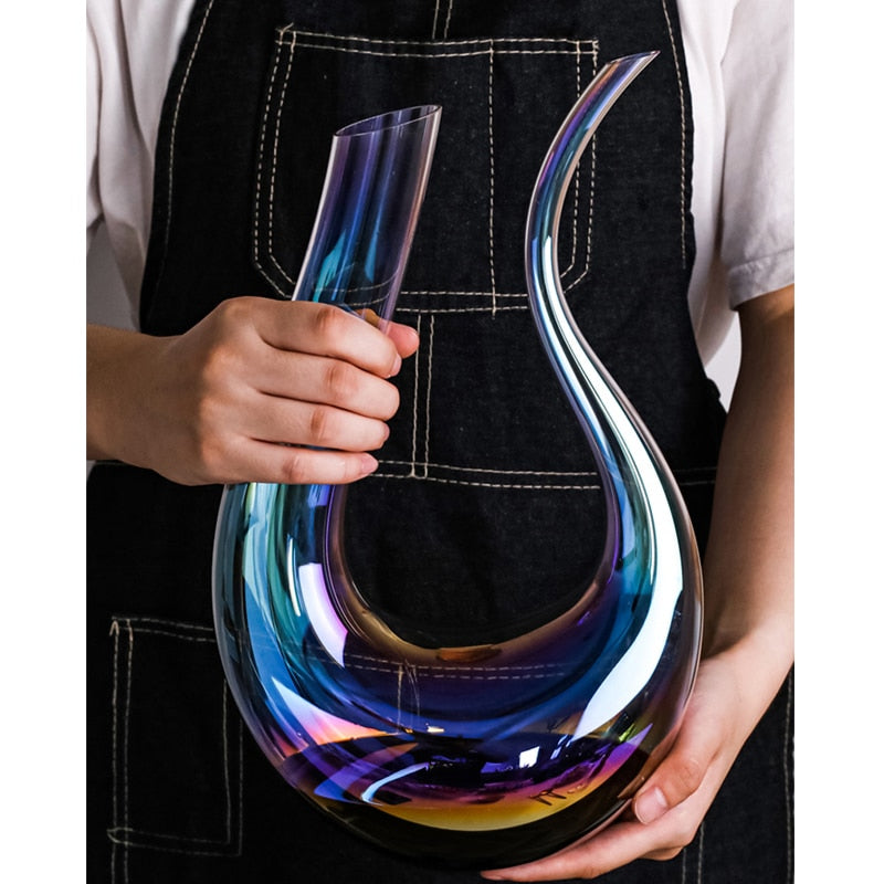 Decanter per vino in vetro cristallo Luminara per aerazione e versata setosa