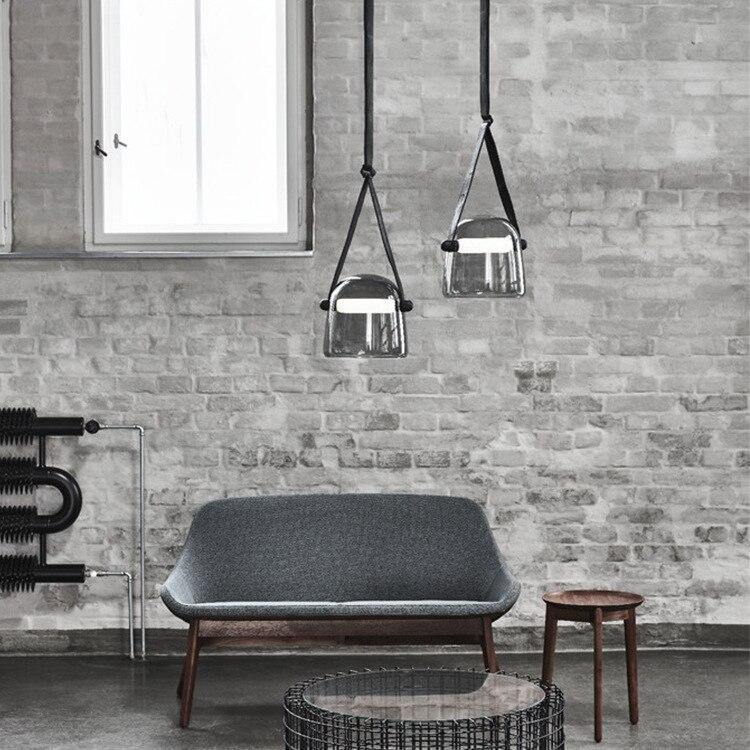 Industrial Pendant Light with Leather Cord | Petprovac