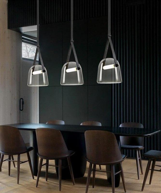 Industrial Pendant Light with Leather Cord | Petprovac