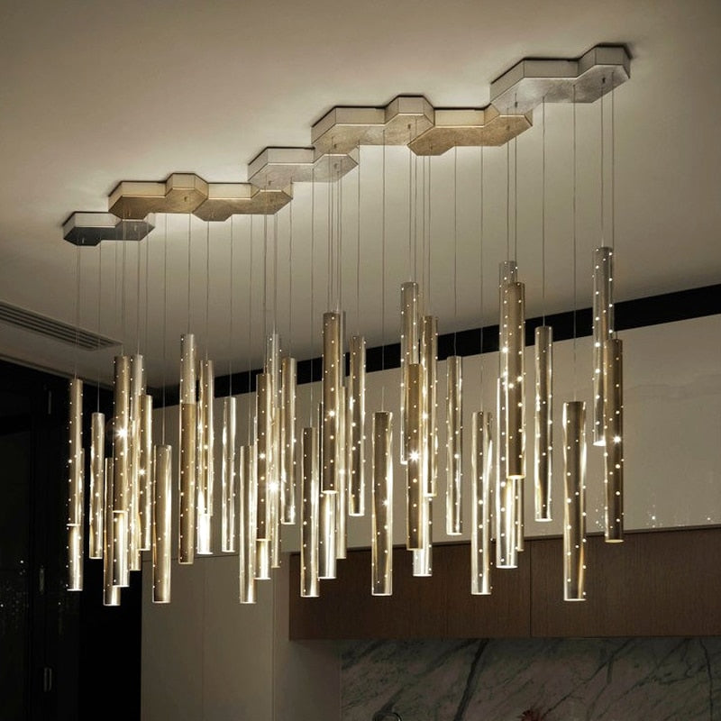 Radiant Elongated Cylindrical Chandelier | Petprovac