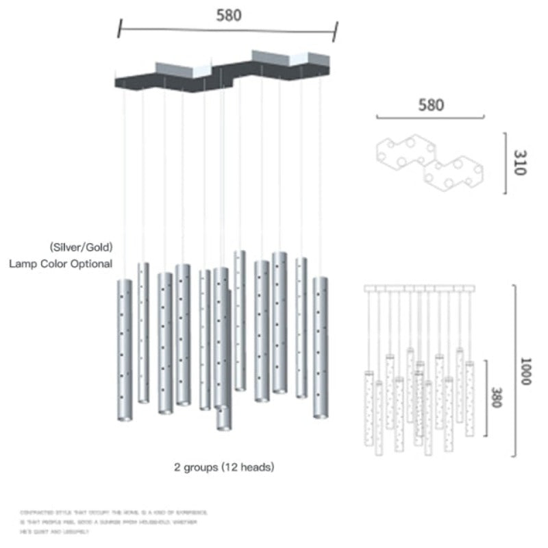 Radiant Elongated Cylindrical Chandelier | Petprovac