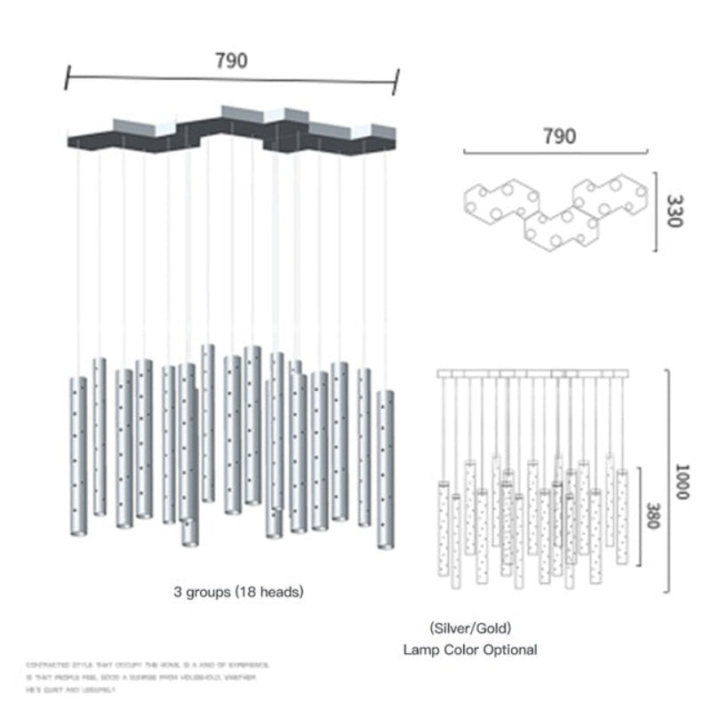 Radiant Elongated Cylindrical Chandelier | Petprovac