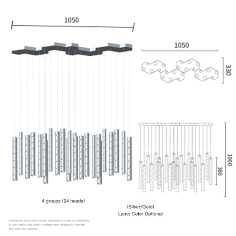 Radiant Elongated Cylindrical Chandelier | Petprovac