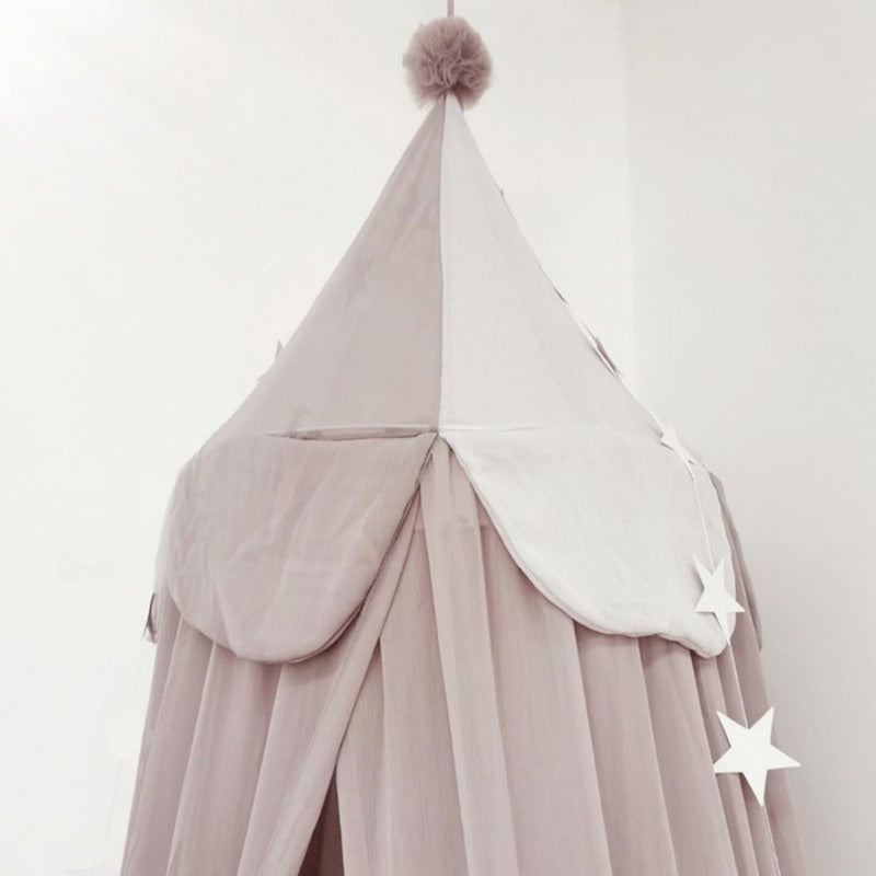 CirroNest Circus Chiffon-Baldachin und Bettwäsche-Set für das Kinderzimmer mit verspielten Motiven