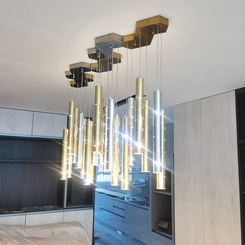 Radiant Elongated Cylindrical Chandelier | Petprovac