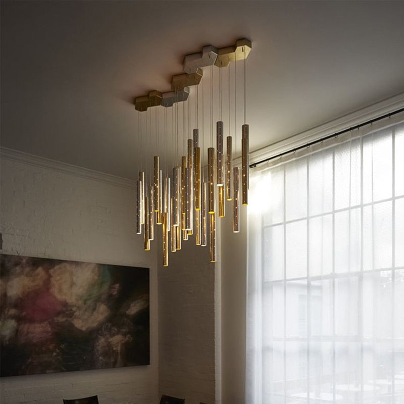 Radiant Elongated Cylindrical Chandelier | Petprovac