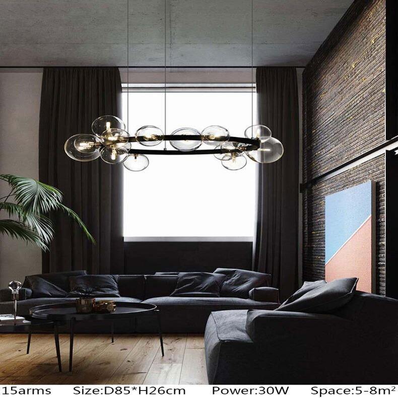 NoirLuxe | Glorious Chandelier With Black Glass Bulbs | Petprovac