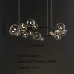 NoirLuxe | Candelabru Glorios cu Becuri din Sticlă Neagră | Petprovac