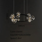 NoirLuxe | Candelabru Glorios cu Becuri din Sticlă Neagră | Petprovac