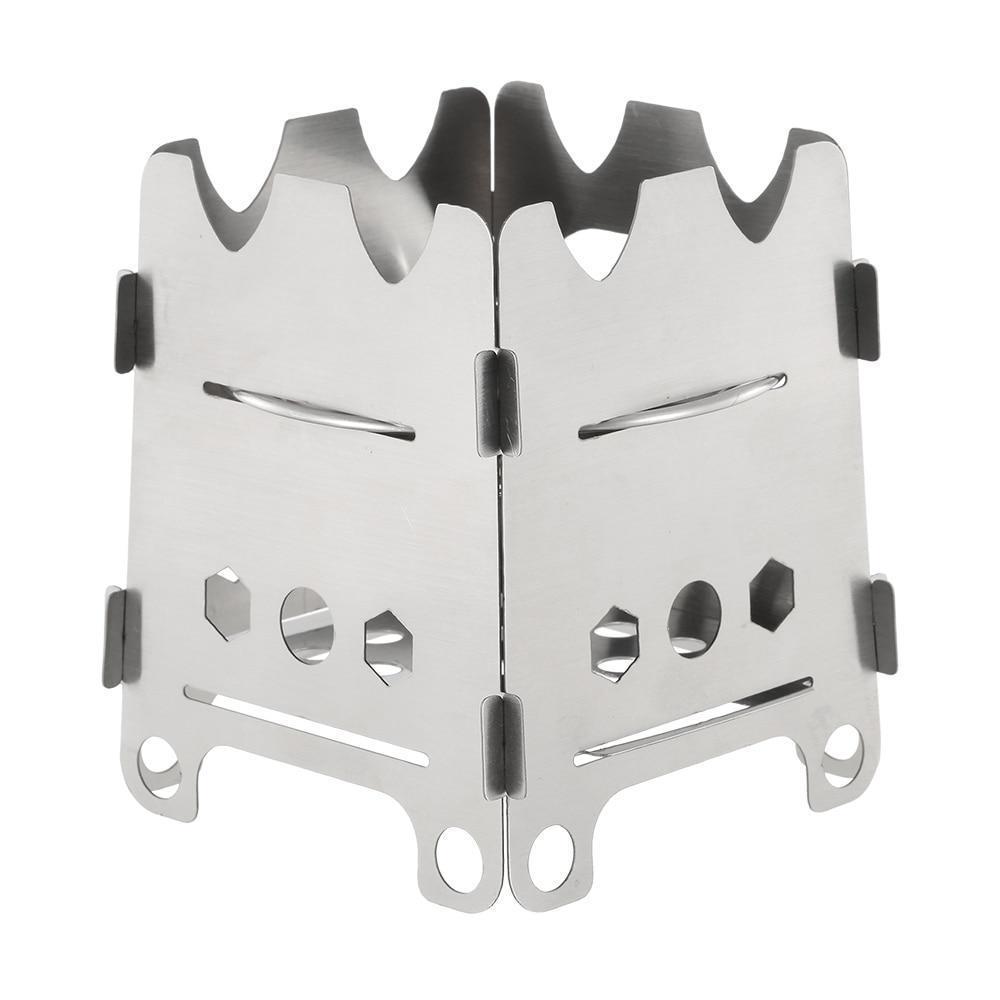 Trekly Sammenklappelig Trækulskomfur til Udendørsbrug med Alkoholbakke i Rustfrit Stål