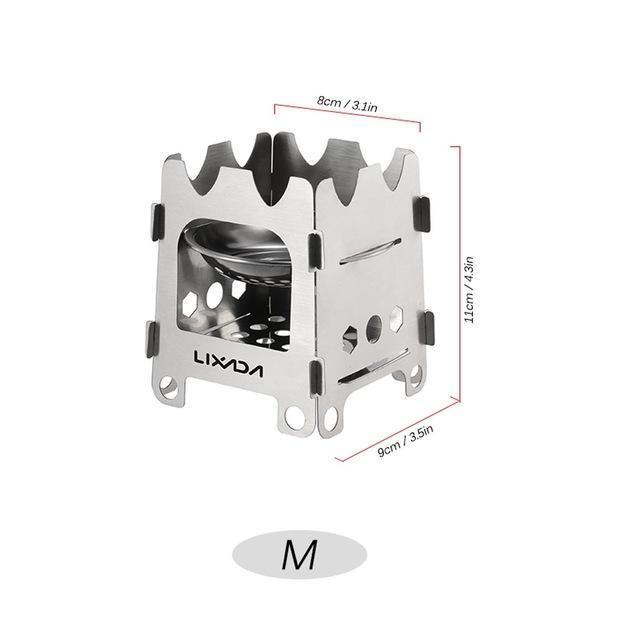 Trekly Sammenklappelig Trækulskomfur til Udendørsbrug med Alkoholbakke i Rustfrit Stål