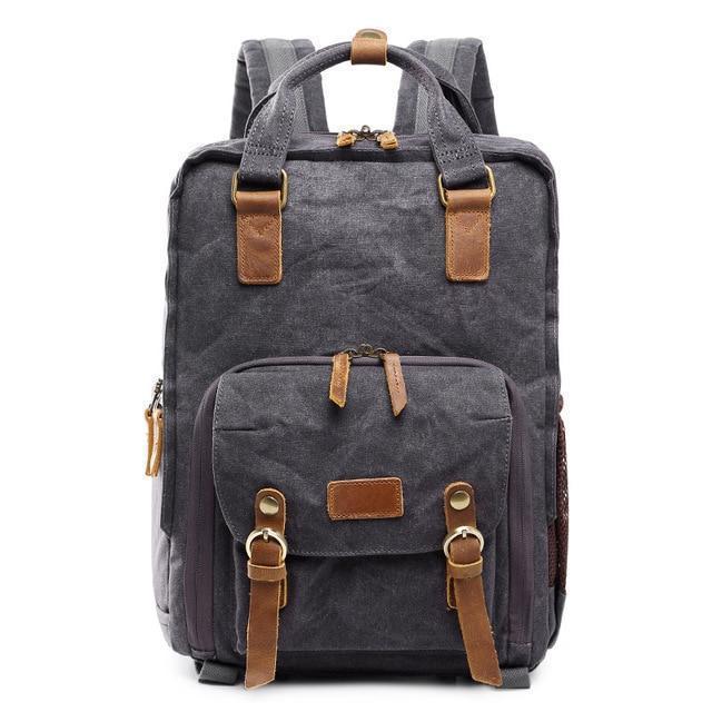 NovaVoyage Camera Backpack With Waxed Canvas For Travel And Photo Gear