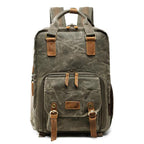 NovaVoyage Camera Backpack With Waxed Canvas For Travel And Photo Gear