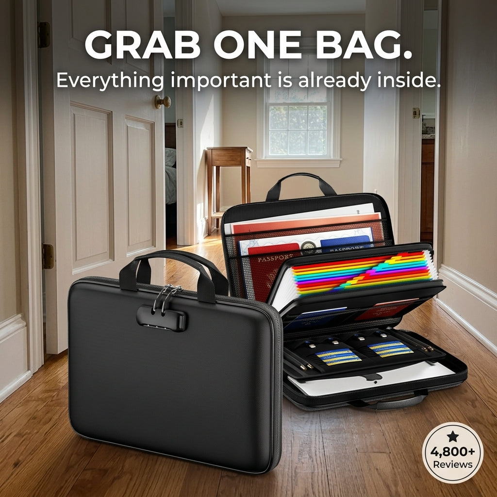 Fireproof & Waterproof Document Organizer – Grab-and-Go Emergency File Case