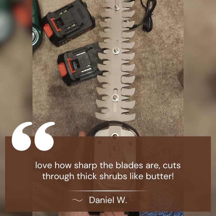 VerdePro Trådløs Ergonomisk 2-i-1 Hæk- og Buskrydder