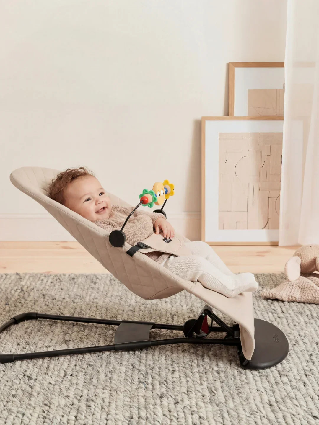 Foldable Baby Bouncer with Interactive Toy Arch