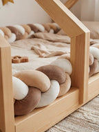 Terracotta Velvet Braided Baby Bed Bumper
