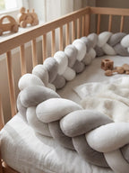 Premium Two-Tone Braided Baby Crib Bumper