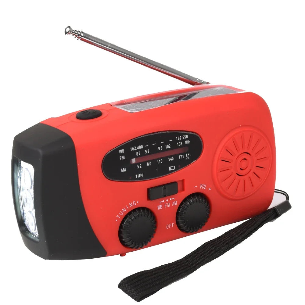 Radio à manivelle manuelle solaire LifeSaver et batterie de secours pour l'extérieur