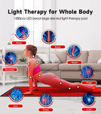 Red Light Therapy Mat Full Body Coverage 1280 LEDs 660nm 850nm For Home Wellness