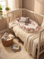 Bavlněný redukční polštář do dětské postýlky 0-12 měsíců 90x55 cm s pratelným potahem