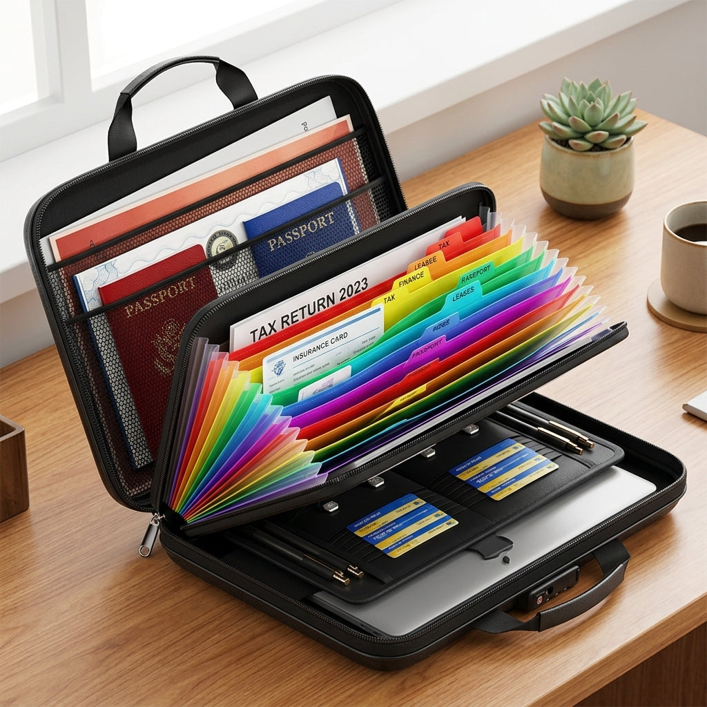 Fireproof & Waterproof Document Organizer – Grab-and-Go Emergency File Case