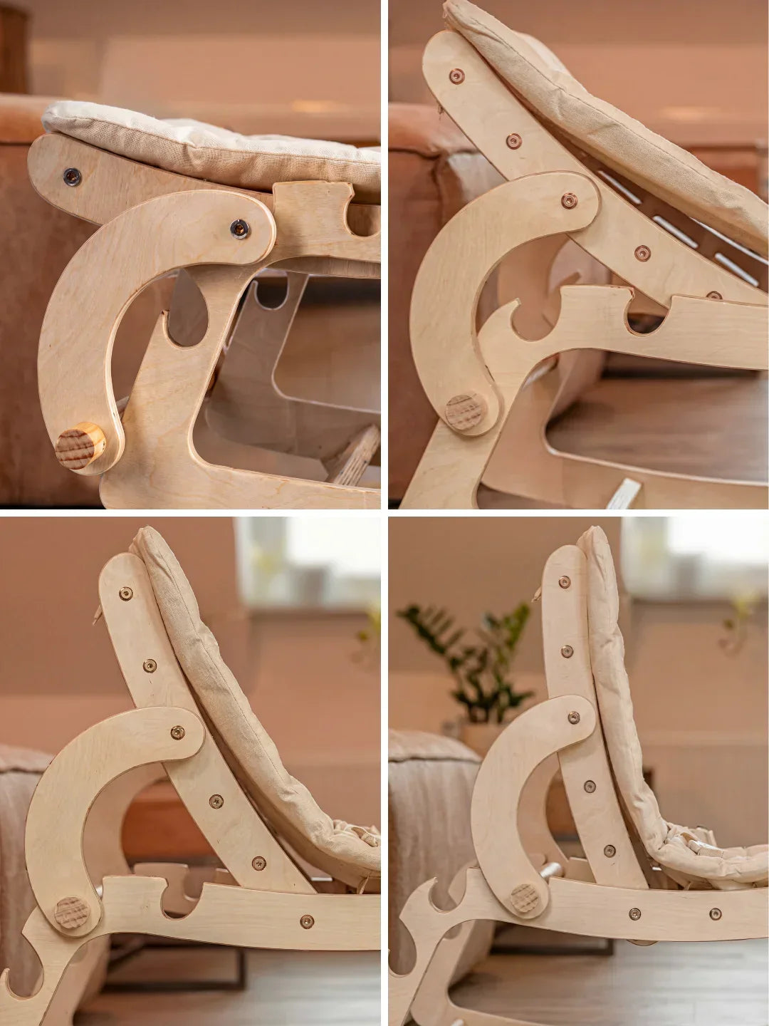 Scandinavian Wooden Baby Bouncer and Toddler Chair