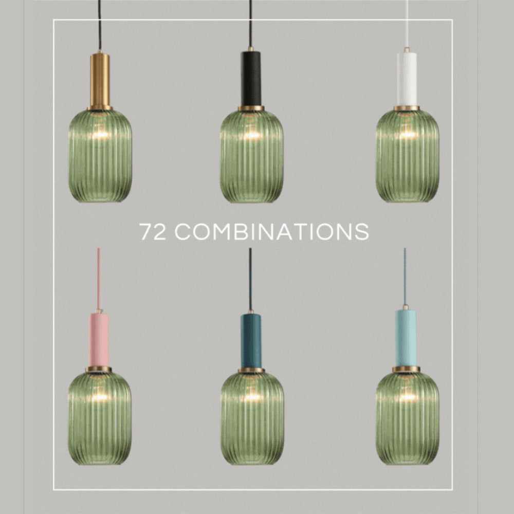 Nordic Fluted Glass Pendant Lamp for Modern Interiors