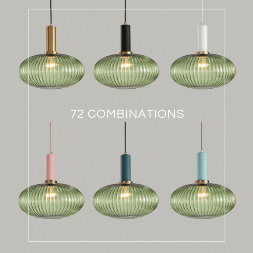 Nordic Fluted Glass Pendant Lamp for Modern Interiors