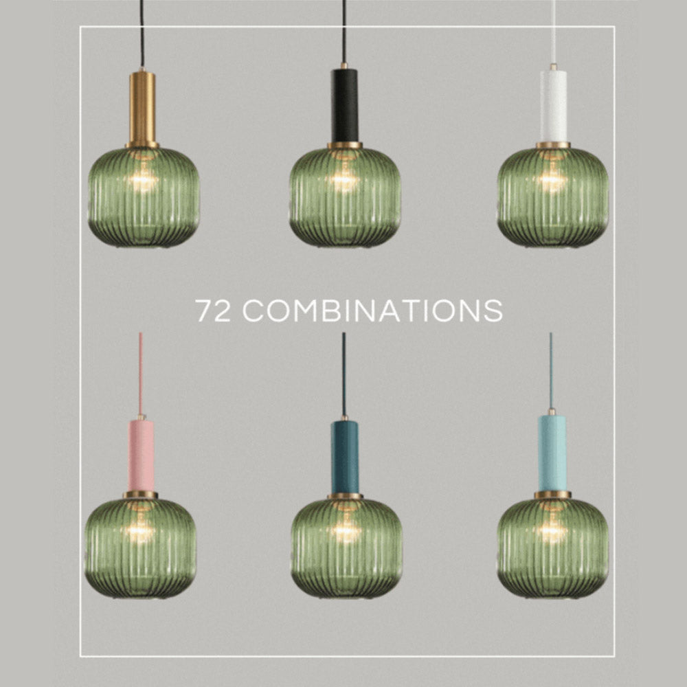 Nordic Fluted Glass Pendant Lamp for Modern Interiors